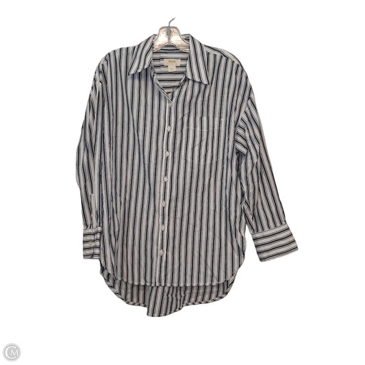 Top Long Sleeve By Maeve In Blue & White, Size: S