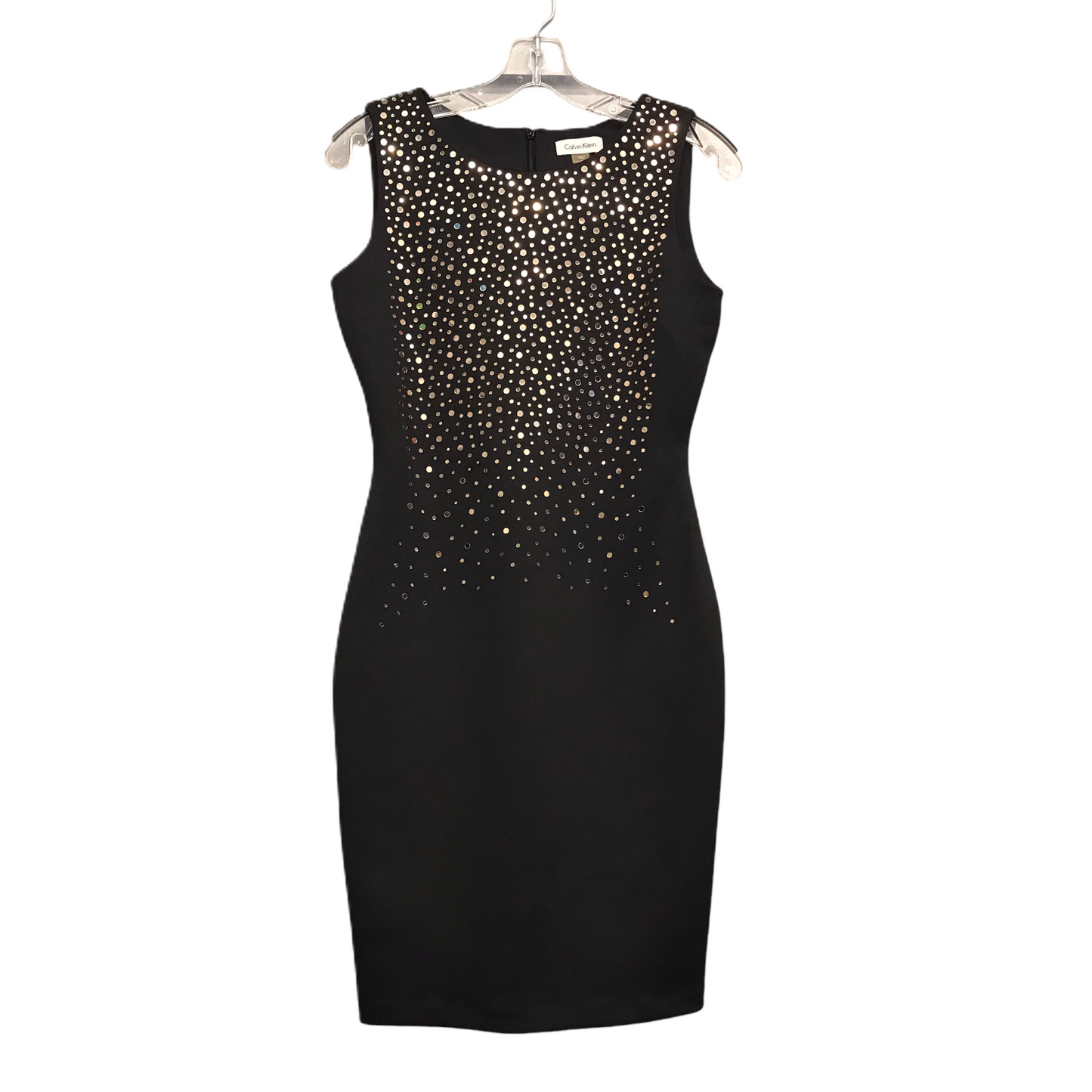 Dress Party Midi By Calvin Klein In Black & Gold, Size: S