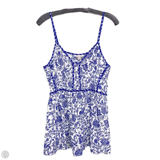 Top Sleeveless By Knox Rose In Blue & White, Size: M