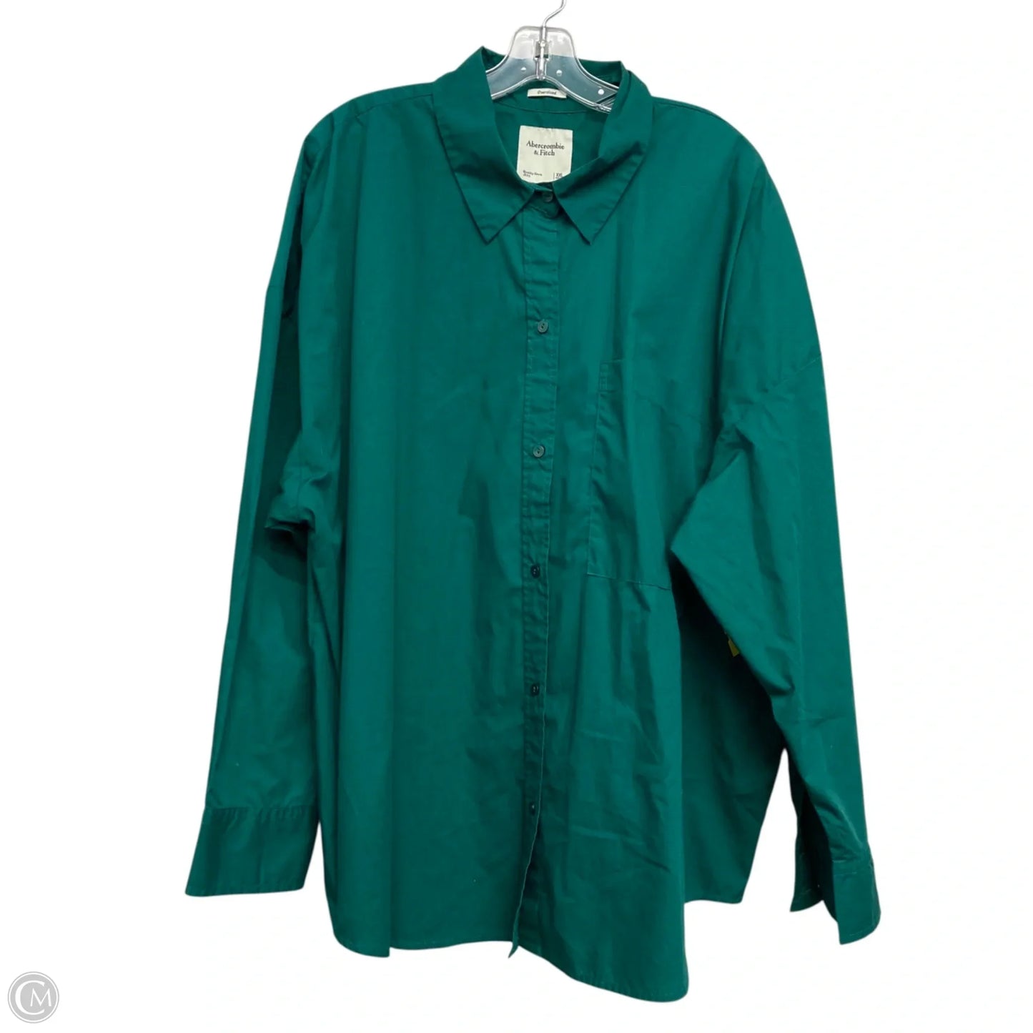 Top Long Sleeve By Abercrombie And Fitch In Green, Size: 1x