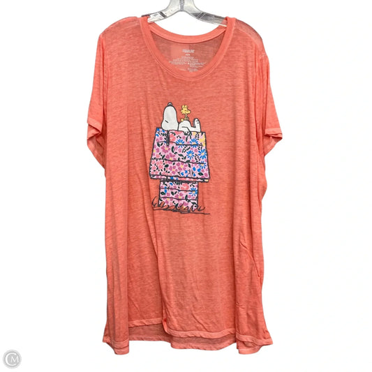 Top Short Sleeve Basic By Peanuts In Pink, Size: 4x