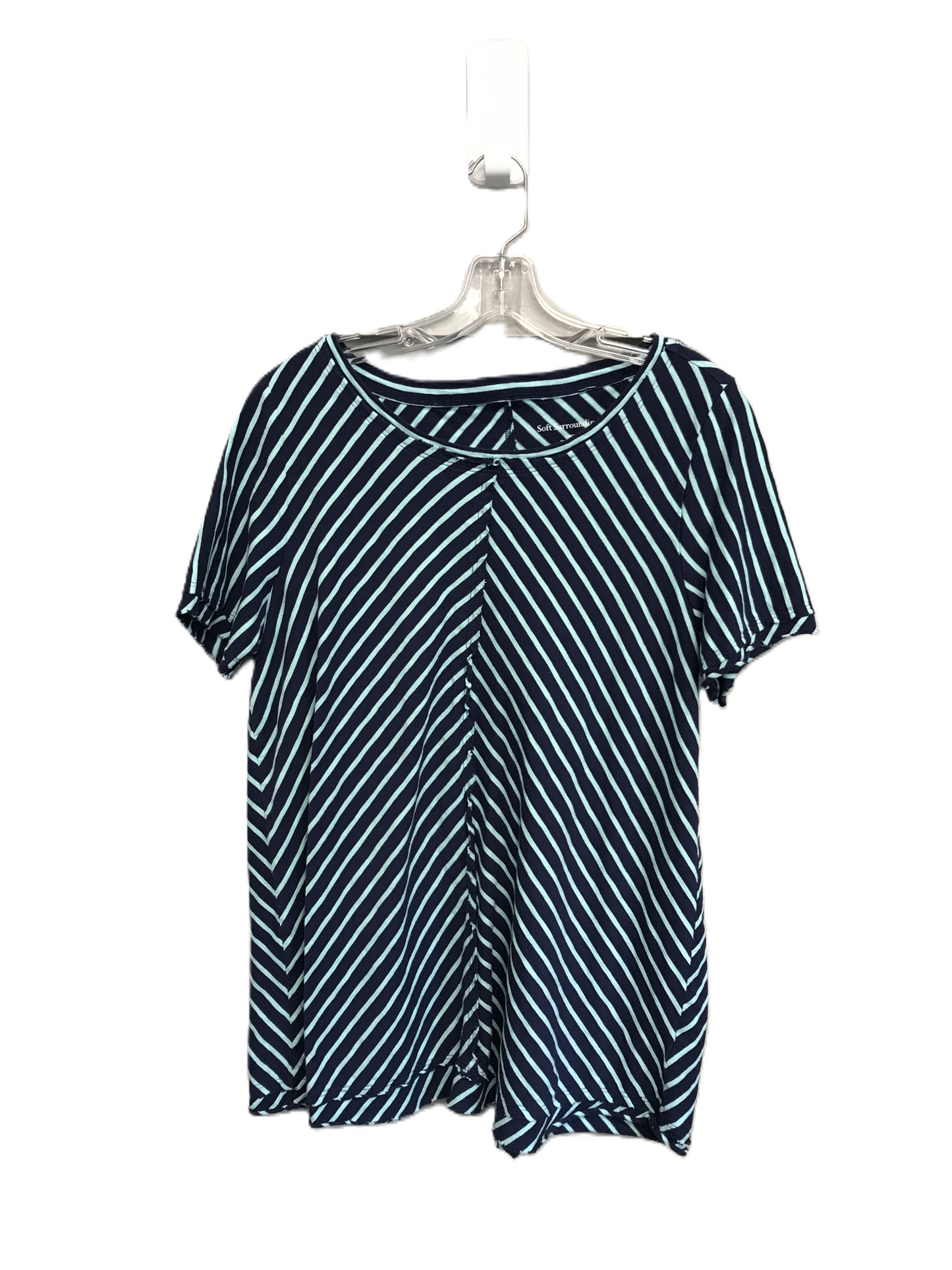 Striped Pattern Top Short Sleeve Basic By Soft Surroundings, Size: L