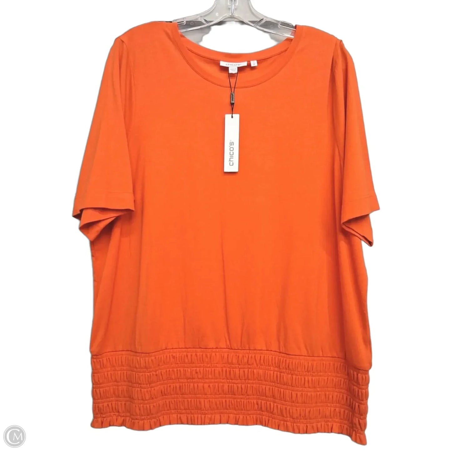 Top Short Sleeve By Chicos In Orange, Size: Xl