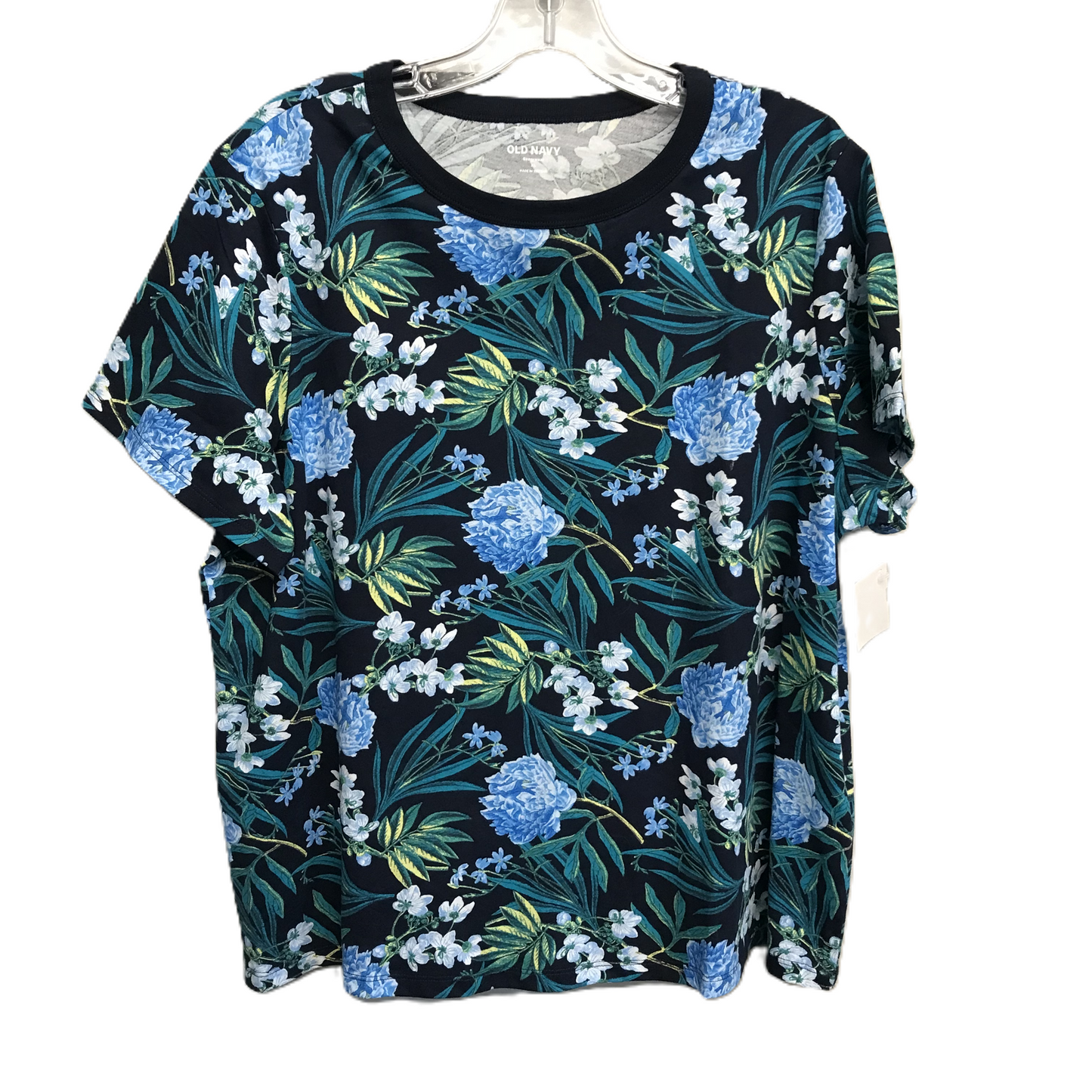 Floral Print Top Short Sleeve Basic By Old Navy, Size: Xl