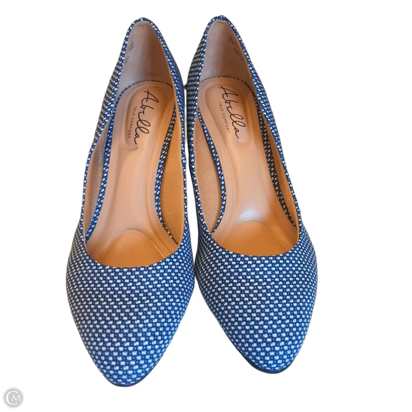 Shoes Heels Kitten By Abella In Blue & White, Size: 8.5