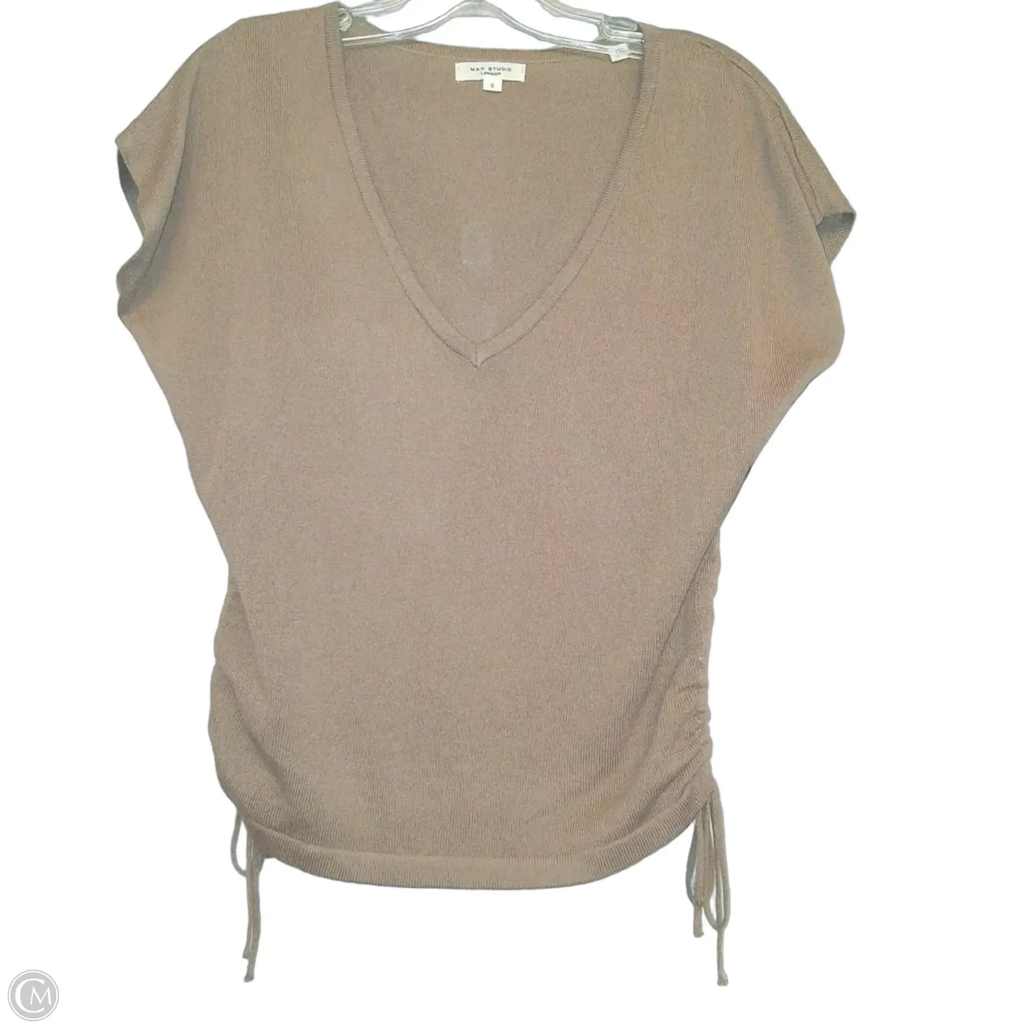 Top Short Sleeve By Max Studio In Brown, Size: S