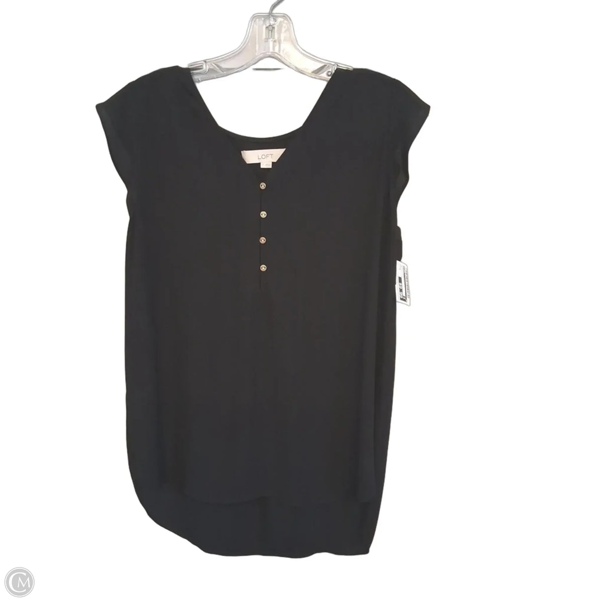 Top Sleeveless By Loft In Black, Size: S