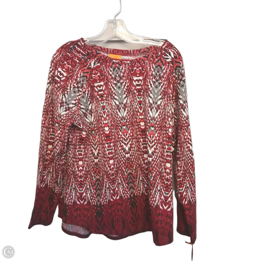 Top Long Sleeve By Ruby Rd In Red, Size: Xl