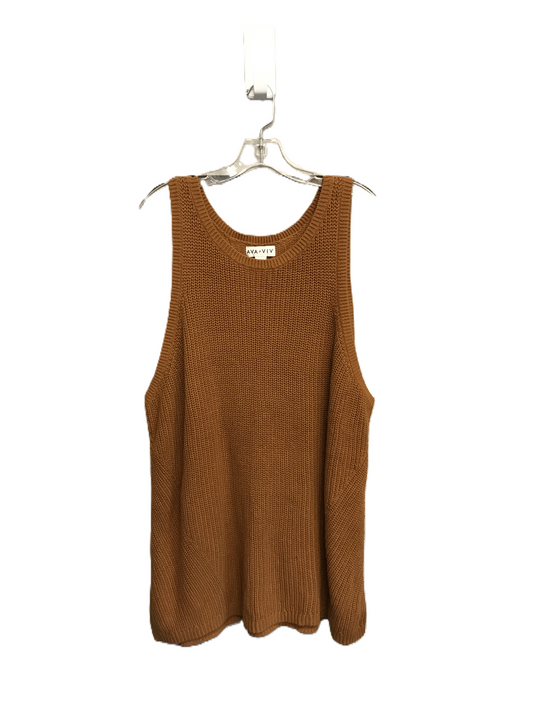 Brown Top Sleeveless By Ava & Viv, Size: 3x