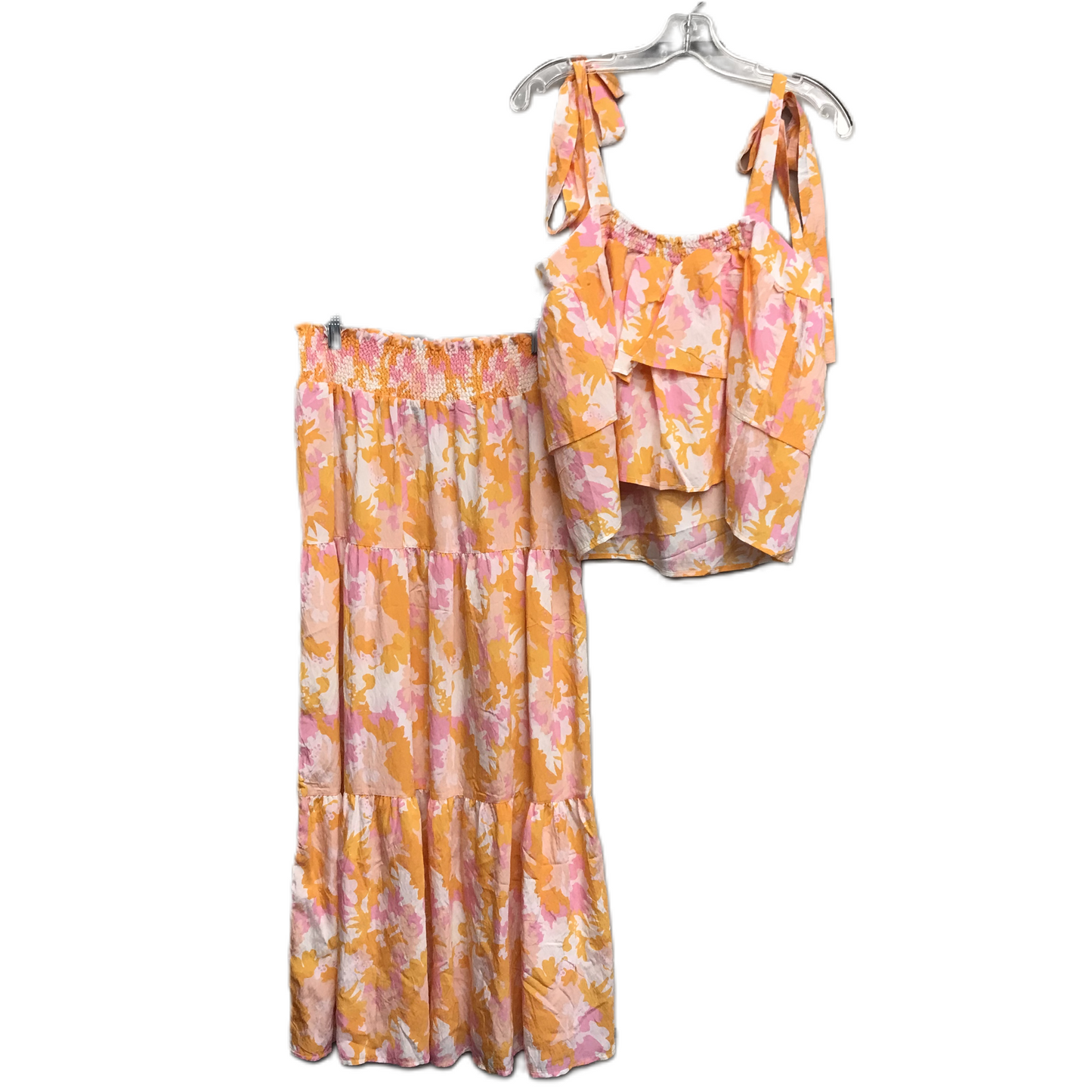 Orange & Pink Skirt Set 2pc By Michelle McDowell, Size: 8