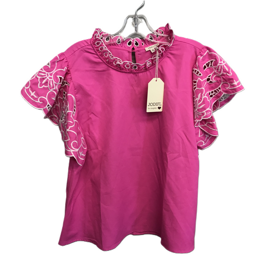 Pink Top Short Sleeve By Jodifl, Size: L