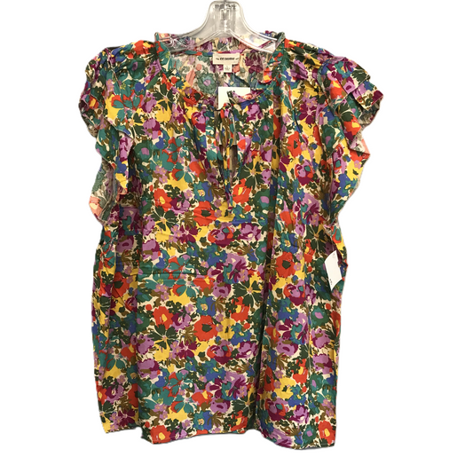 Floral Print Top Short Sleeve By Ee Some, Size: L