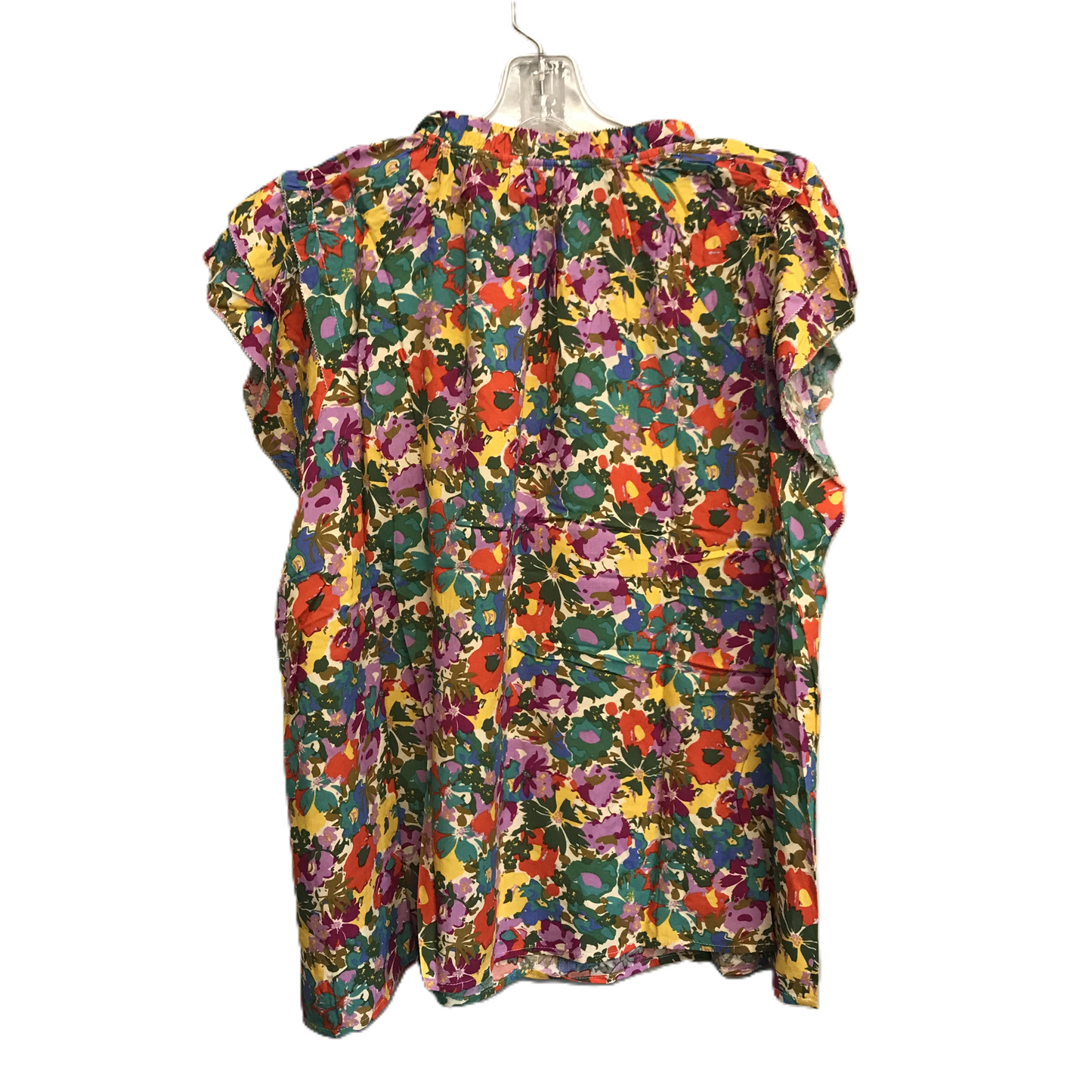 Floral Print Top Short Sleeve By Ee Some, Size: L