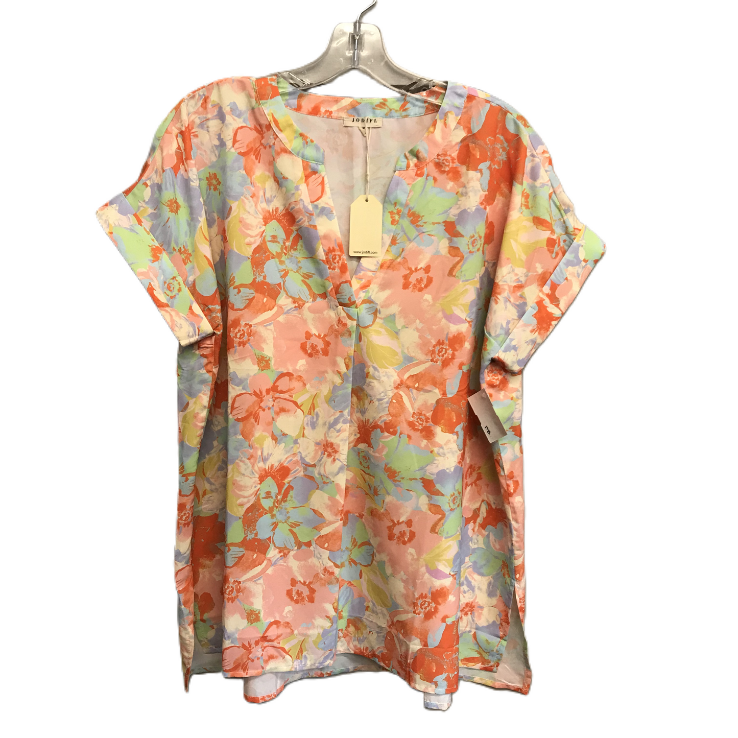 Floral Print Top Short Sleeve By Jodifl, Size: M