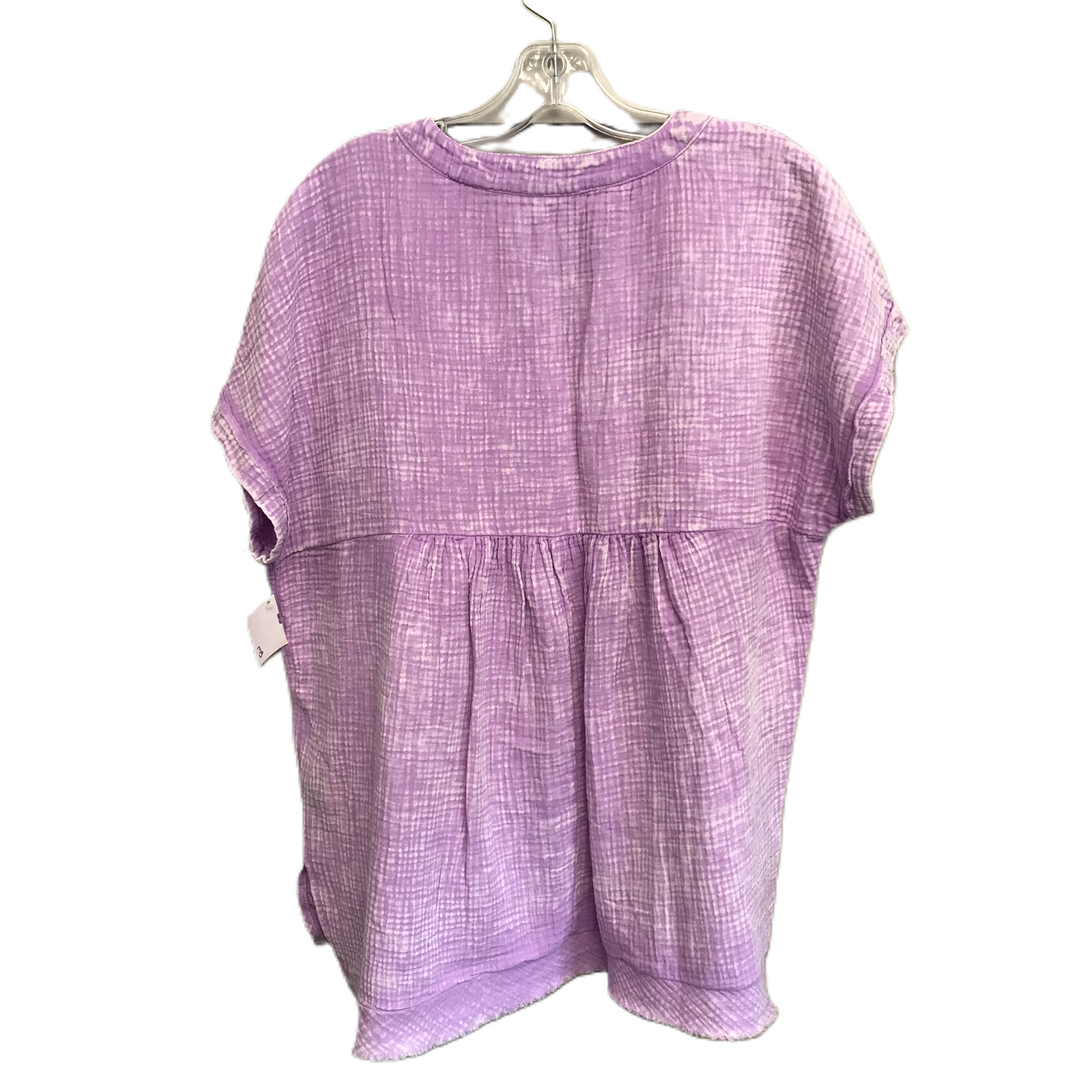 Purple Top Short Sleeve By Zenana Outfitters, Size: L