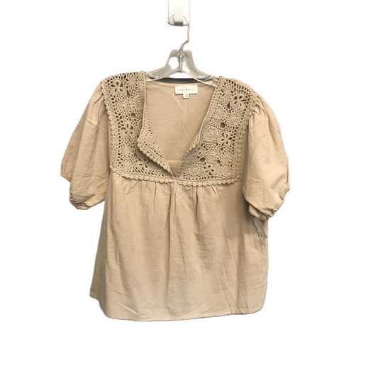 Beige Top Short Sleeve By Lovely Melody, Size: M