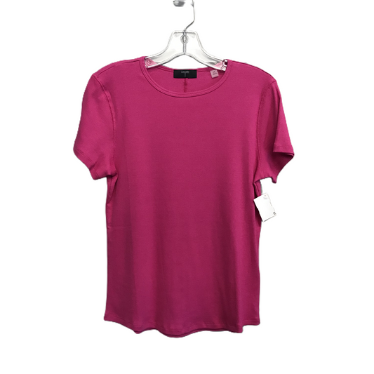 Pink Top Short Sleeve Basic By Tahari By Arthur Levine, Size: L