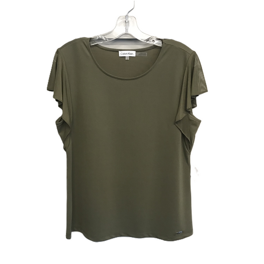 Green Top Short Sleeve By Calvin Klein, Size: M