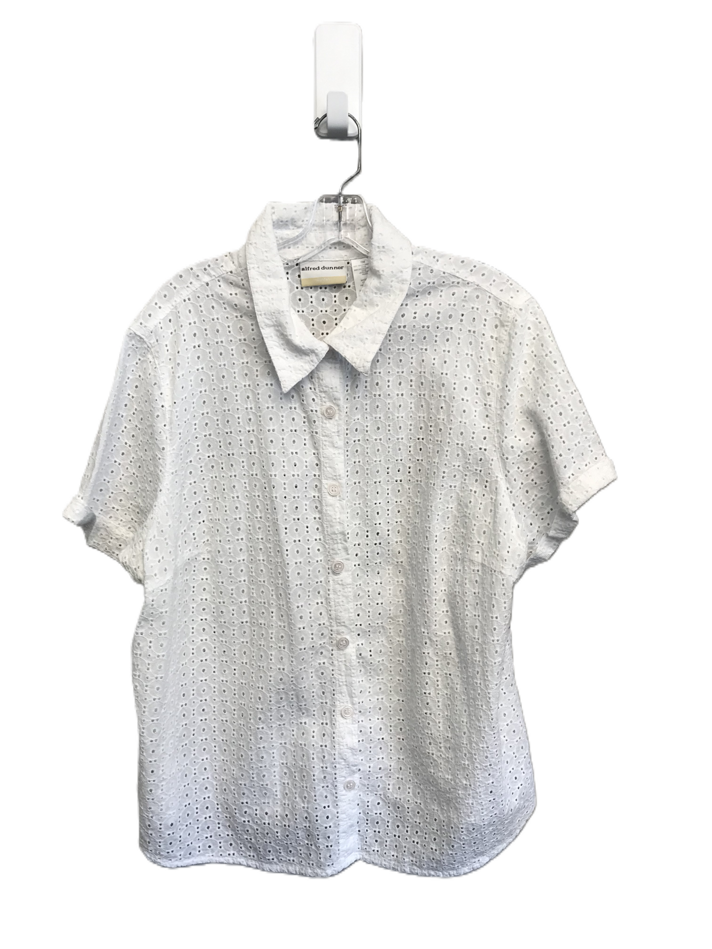 White Top Short Sleeve By Alfred Dunner, Size: 1x
