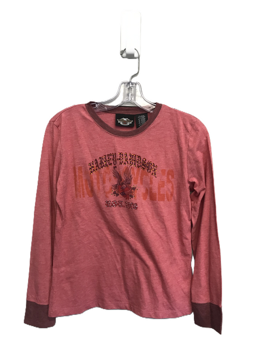 Pink Top Long Sleeve By Harley Davidson, Size: M