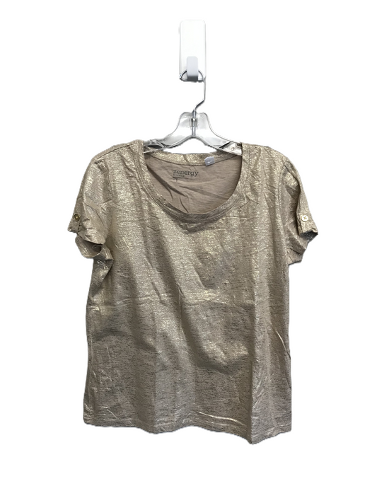 Gold Top Short Sleeve By Zenergy By Chicos, Size: M