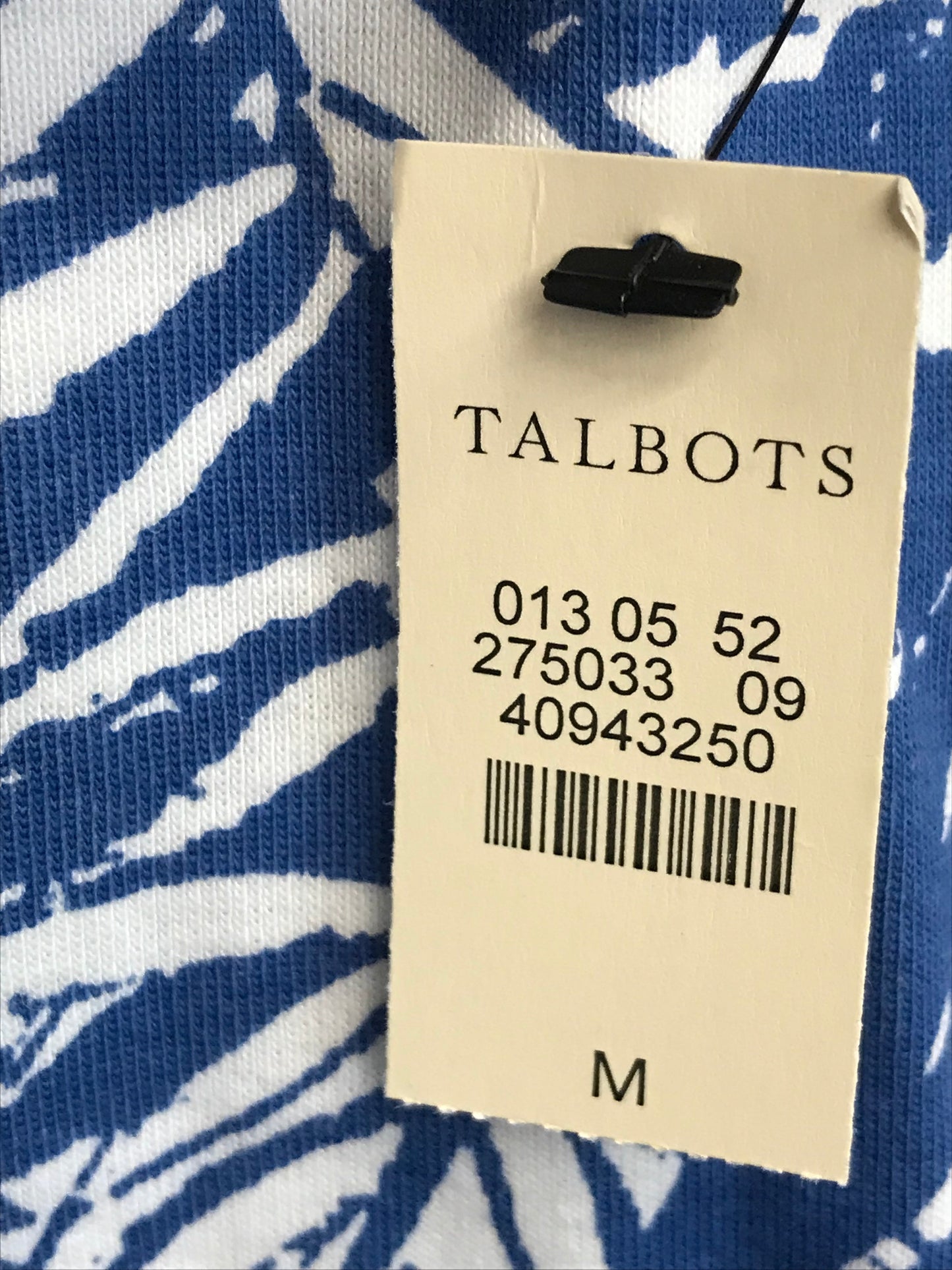 Blue & White Top Short Sleeve By Talbots, Size: M