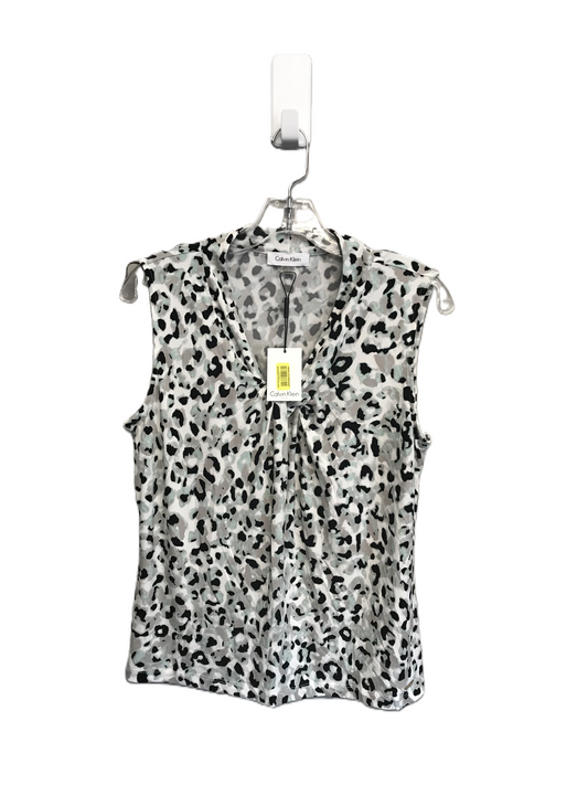 Animal Print Top Sleeveless By Calvin Klein, Size: M