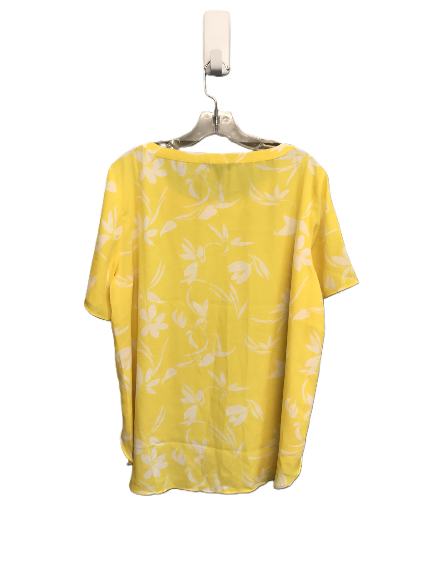 White & Yellow Top Short Sleeve By Banana Republic, Size: L