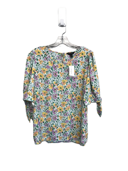 Floral Print Top Short Sleeve By Banana Republic, Size: L