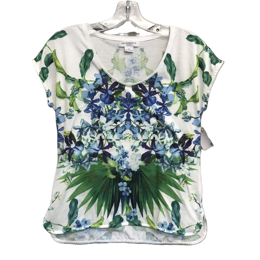Floral Print Top Short Sleeve By Liz Claiborne, Size: Petite   S