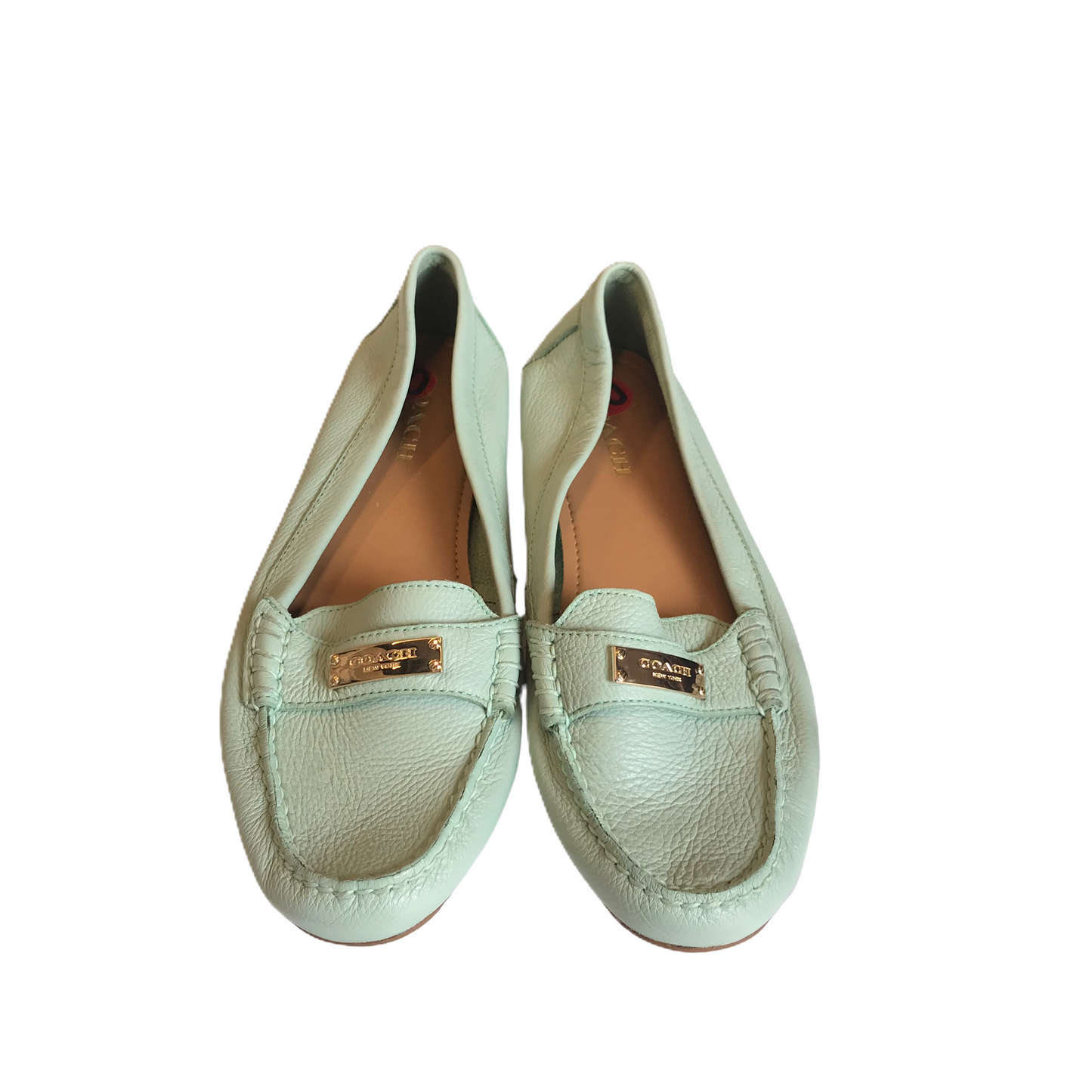 Green Shoes Flats By Coach, Size: 10