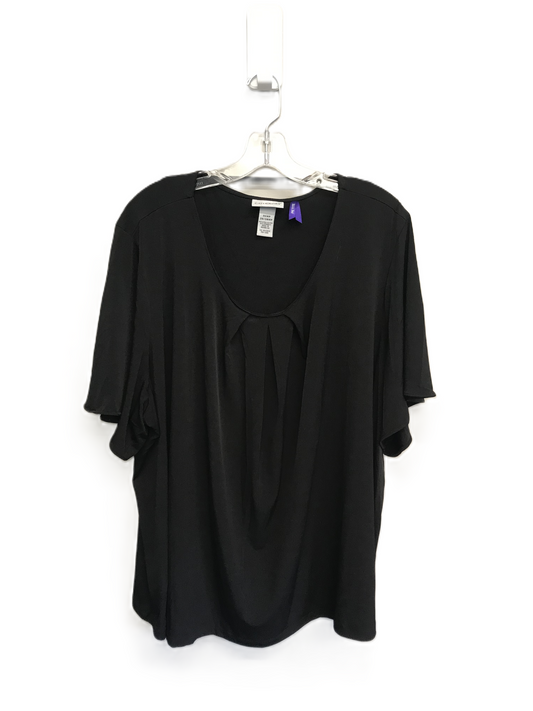 Black Top Short Sleeve By Catherines, Size: 3x