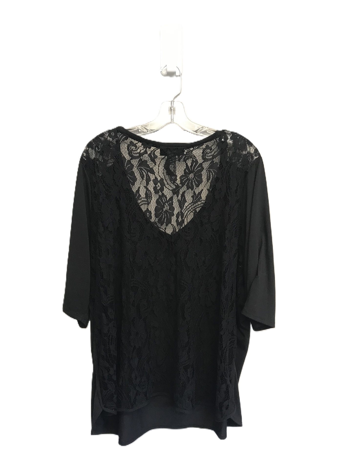 Black Top Short Sleeve By Lane Bryant, Size: 4x