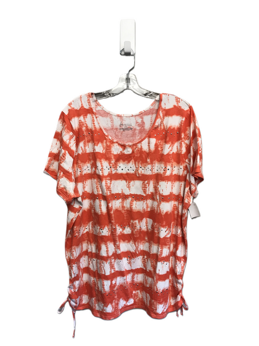 Orange & White Top Short Sleeve By Lane Bryant, Size: 3x