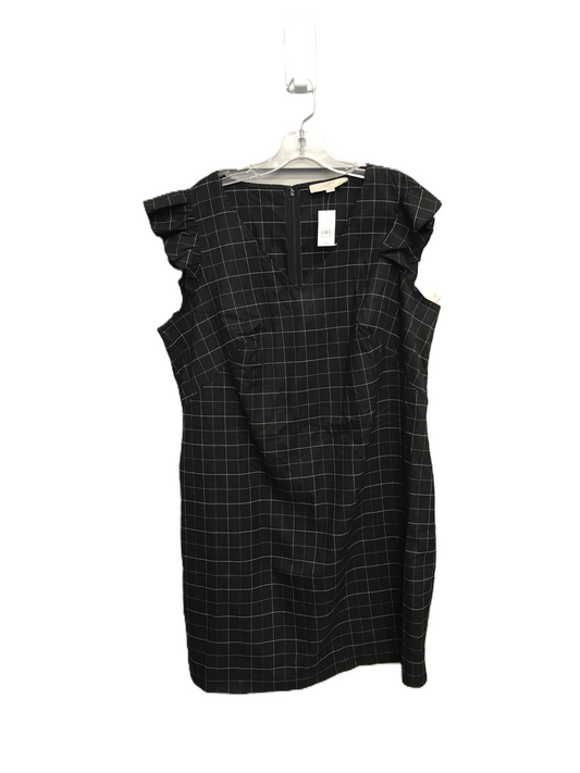 Black & White Dress Casual Midi By Loft, Size: Xl