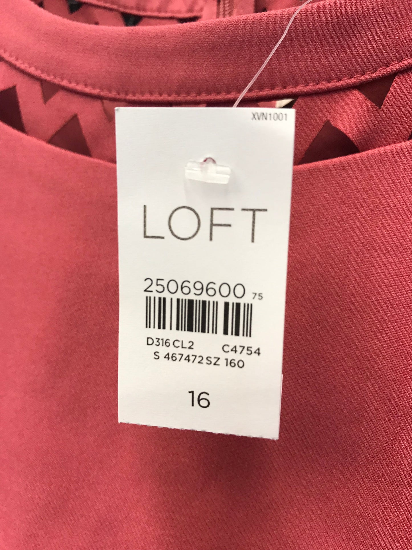 Red Dress Casual Midi By Loft, Size: Xl