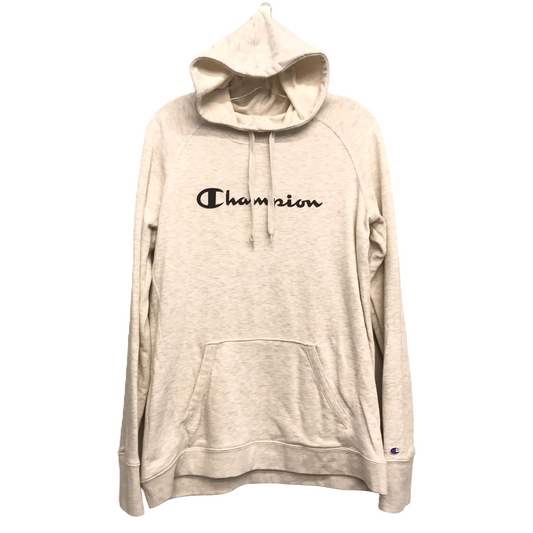 Athletic Sweatshirt Hoodie By Champion In Off White, Size: L