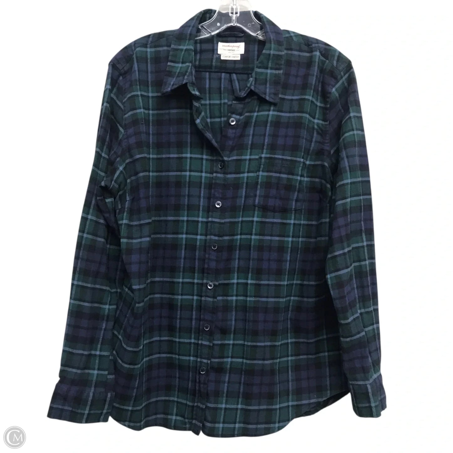 Top Long Sleeve By Weatherproof In Blue & Green, Size: Xl