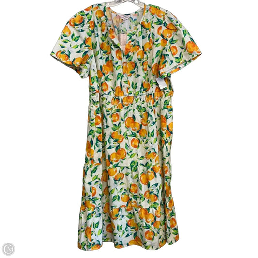 Dress Casual Midi By Nanette Lepore In Green & Orange, Size: 1x