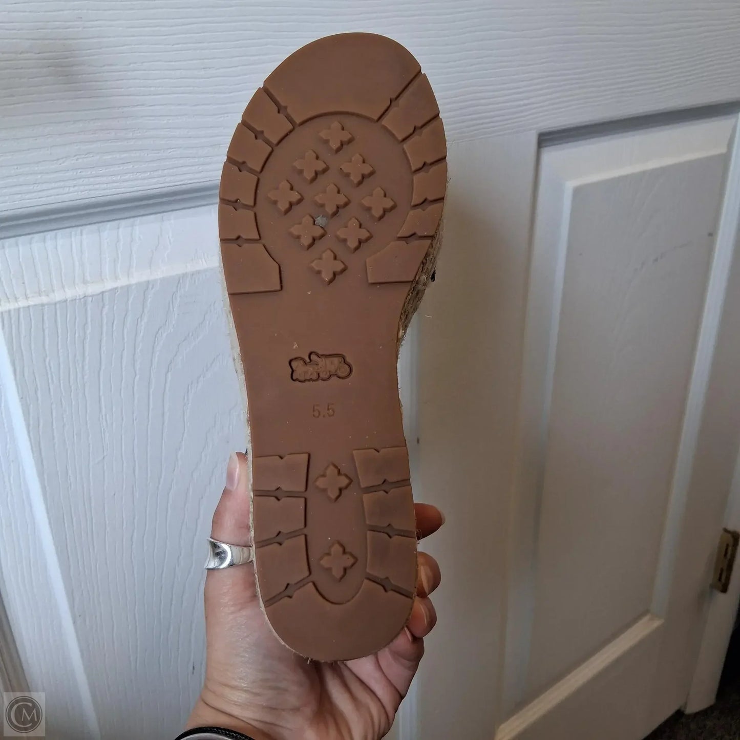 Sandals Designer By Coach In Blue & Tan, Size: 5.5