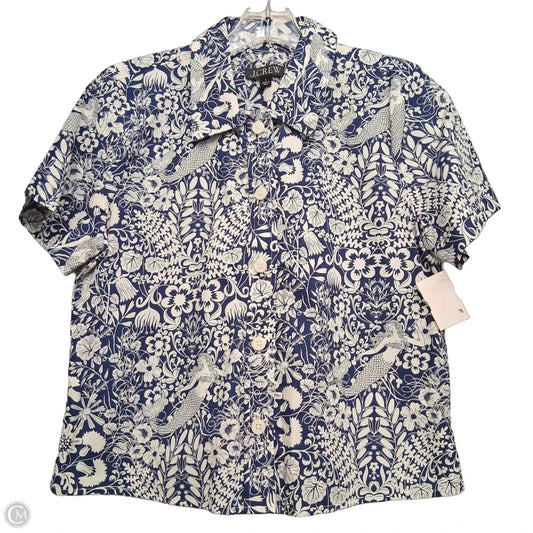 Top Short Sleeve By J. Crew In Blue & White, Size: S