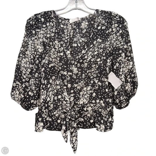 Top Long Sleeve By Sienna Sky In Black & White, Size: S