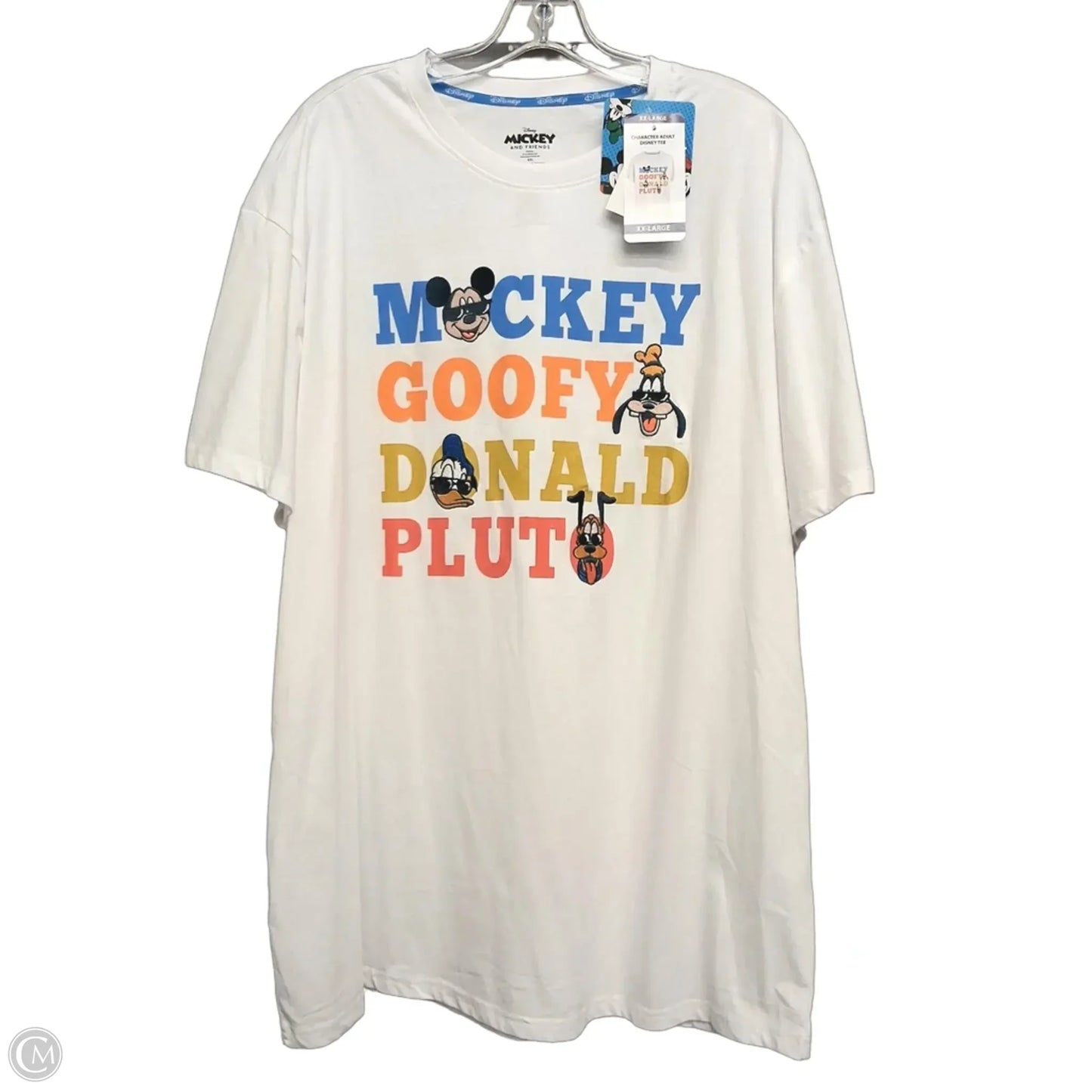 Top Short Sleeve By Disney In White, Size: 1x
