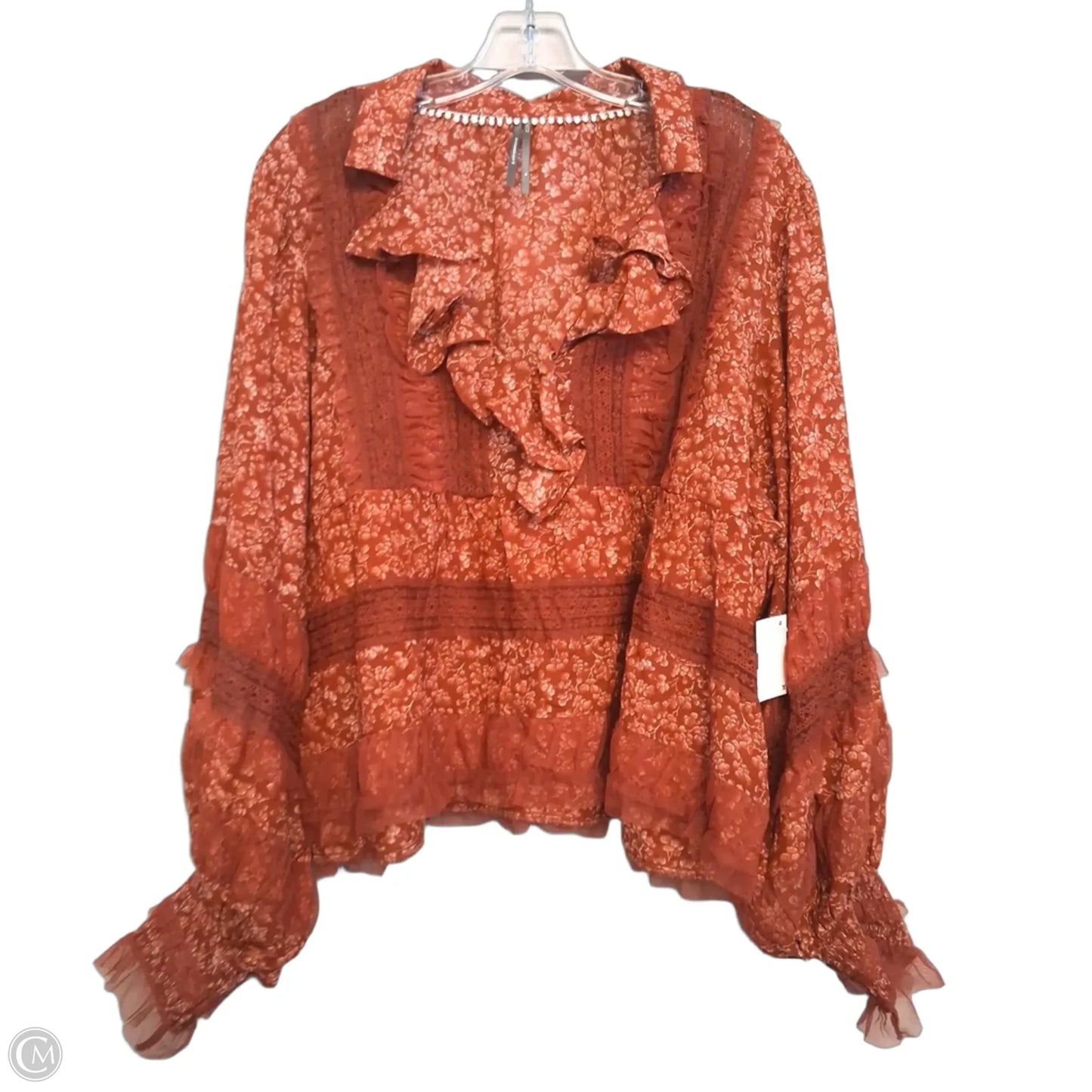 Top Long Sleeve By Anthropologie In Red, Size: Xl
