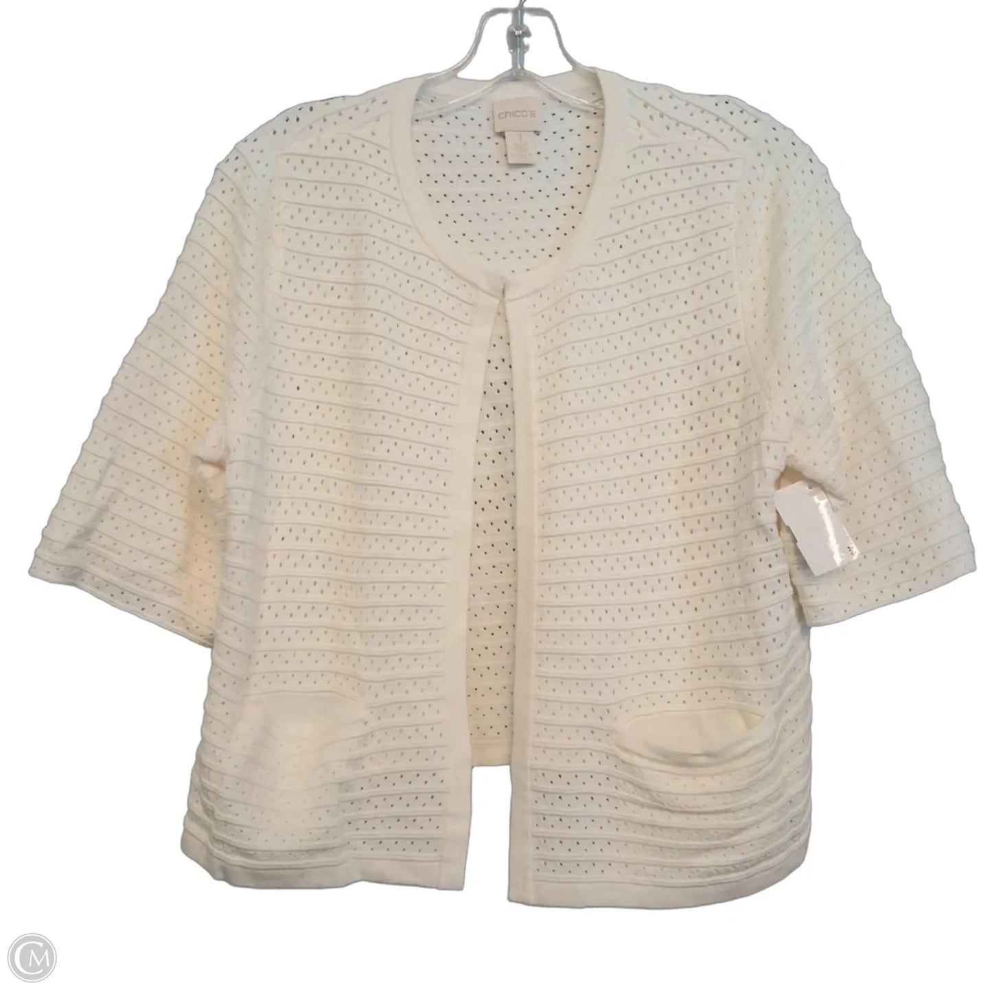 Sweater Cardigan By Chicos In White, Size: M