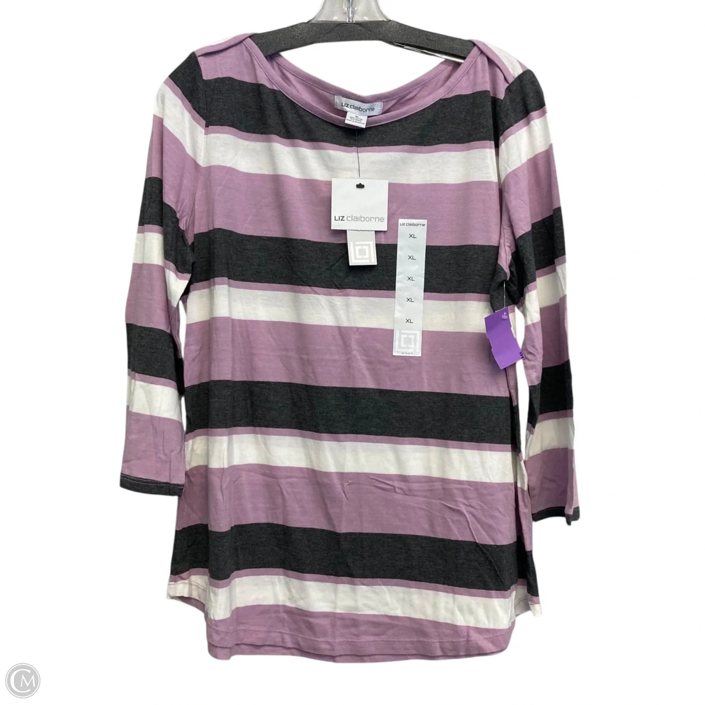 Top Long Sleeve By Liz Claiborne In Purple, Size: Xl
