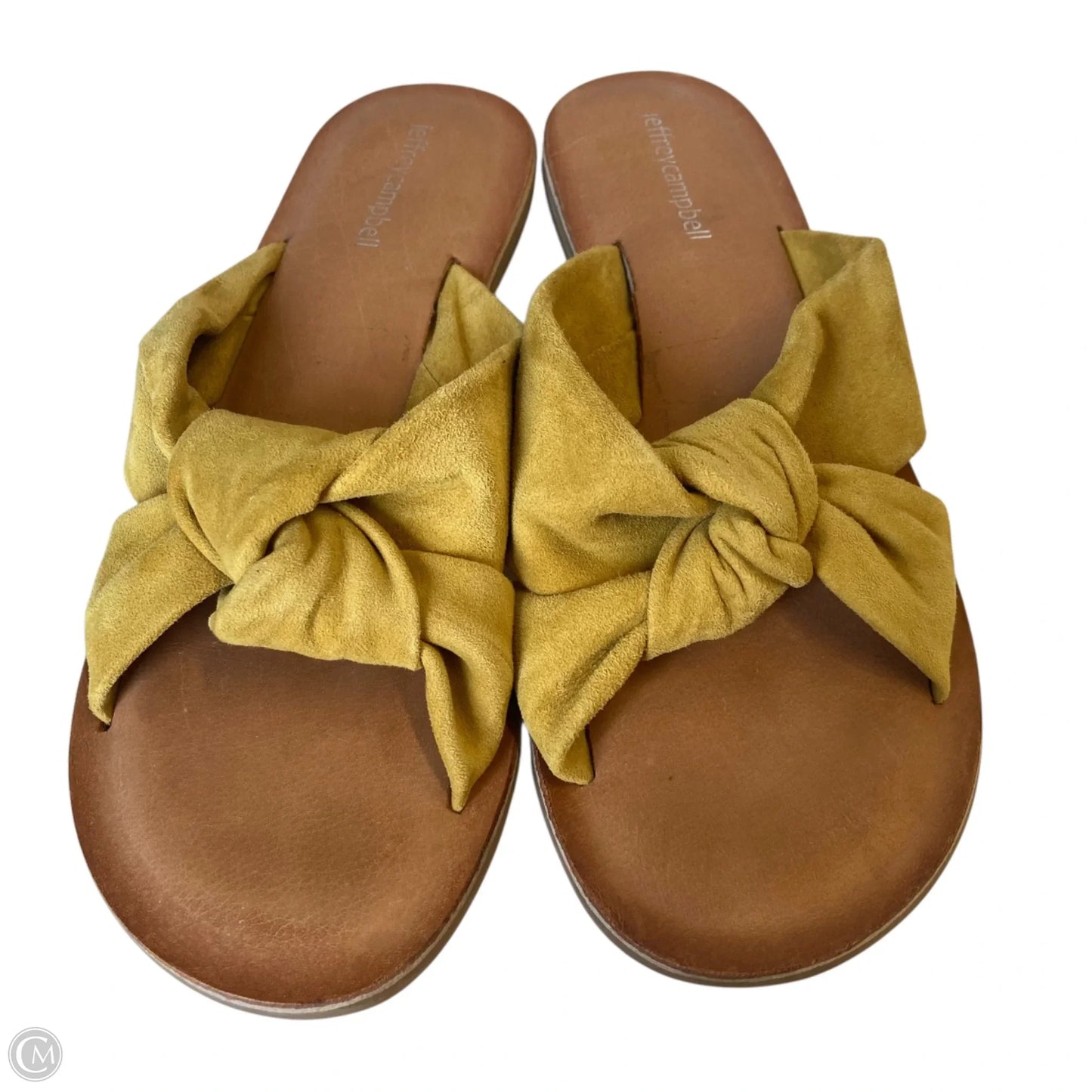 Sandals Flip Flops By Jeffrey Campbell In Tan & Yellow, Size: 7