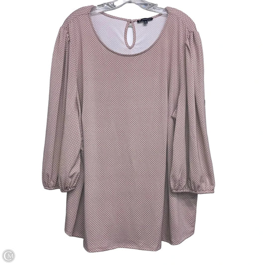 Top 3/4 Sleeve By Adrianna Papell In Pink, Size: 3x