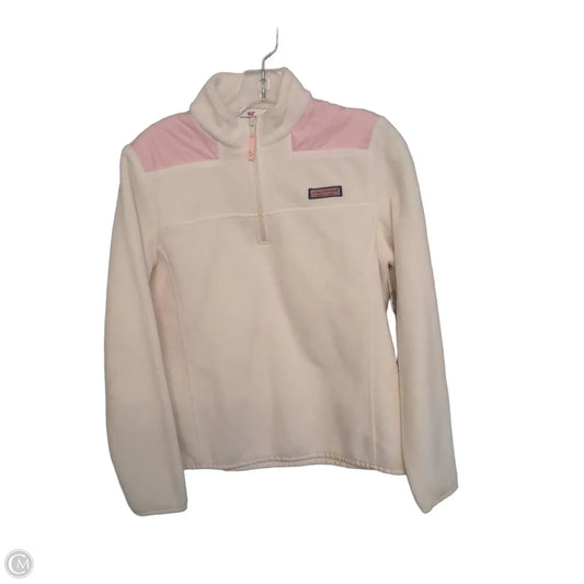 Jacket Fleece By Vineyard Vines In Cream & Pink, Size: S