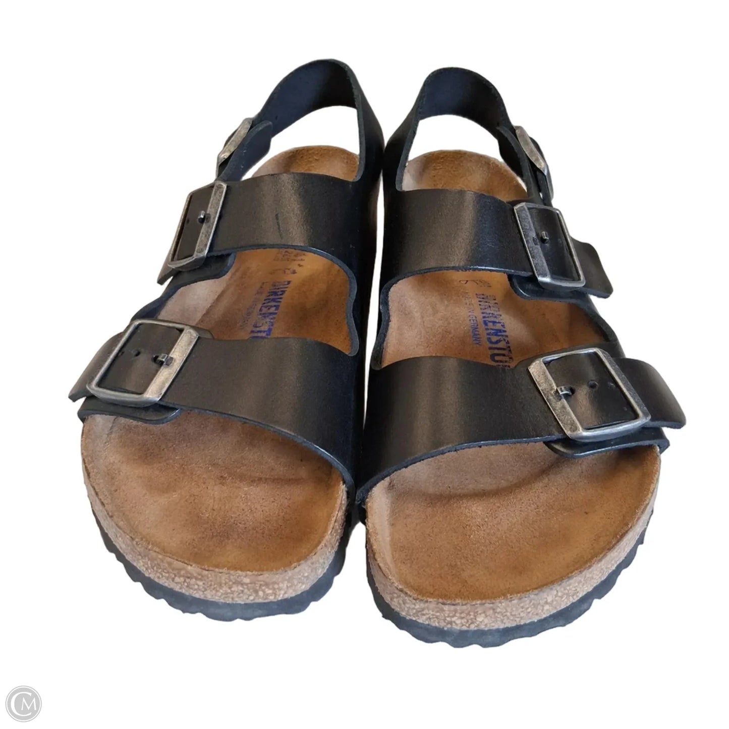 Sandals Flats By Birkenstock In Black, Size: 10